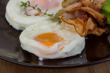 Breakfast with egg and bacon