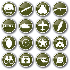 military army icon set vector