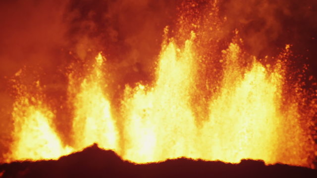 Red Volcanic Molten Lava Holuhraun Active Emissions Bardarbunga Iceland 