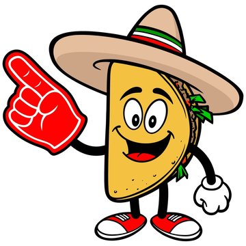 Taco with Foam Finger