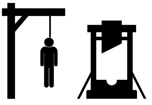 Guillotine et un pendu