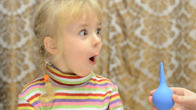 Little Girl Reaction to the Enema Procedure