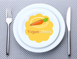 Plate with text 