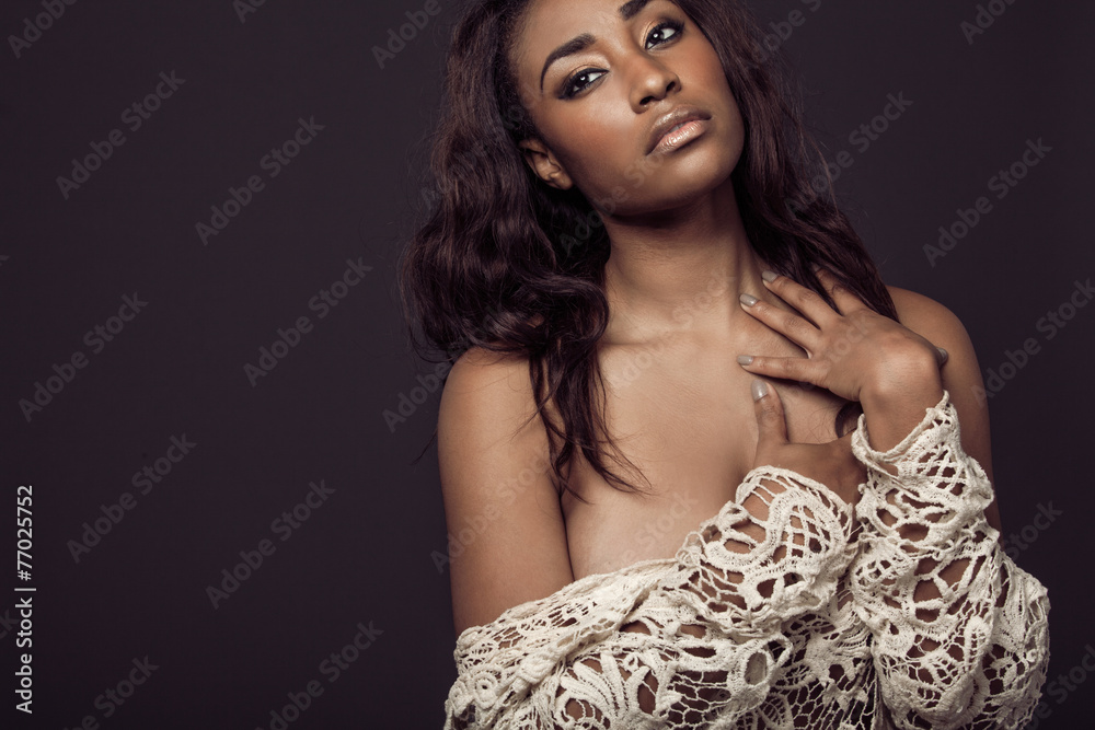 Wall mural Beautiful African American woman.