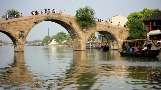 Fangsheng Bridge in Zhujiajiao water village historic Shanghai China