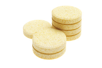 pills on white background
