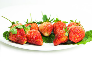 strawberry over white background