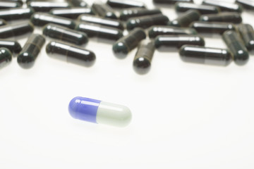 pills on white background