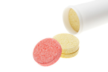 pills on white background