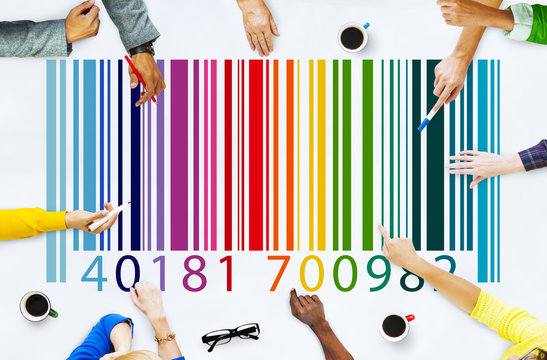 Bar Code Identity Marketing Data Encryption Concept