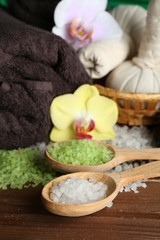 Spa treatments with orchid flowers