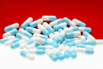 pills on white background