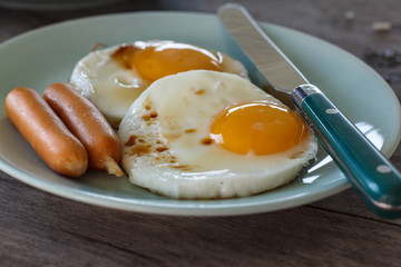 Fried egg on a plate