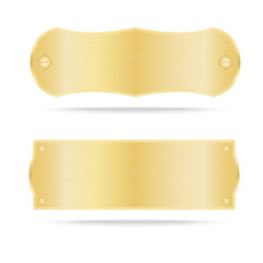 Vector Gold label metal or Metallic gold name plate