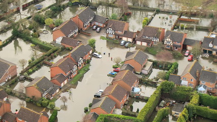 Floodwater damage River Thames, UK