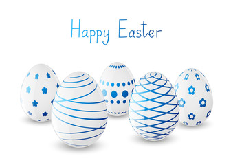 Easter eggs on white background