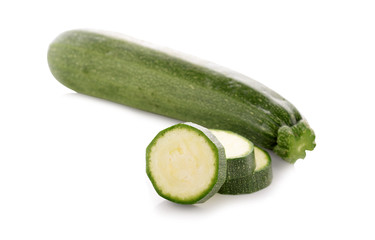 Fresh zucchini isolated on white background