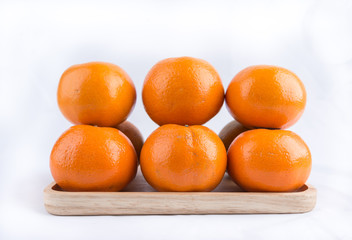 Group of mandarin oranges, tangerines fruit isolated on white ba