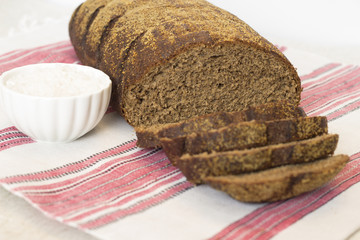 Rye bread with salt
