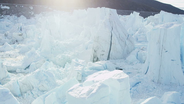 Aerial Eqi Glacier Global Warming Changing Geography Landscape