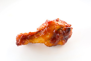 Chicken wing isolated on white background.