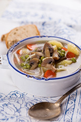 Soup with pasta and vegetables