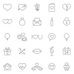 Valentine's Day icons set.