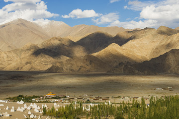 viewpoint on the top of Shey Palace Ladakh ,India - obrazy, fototapety, plakaty