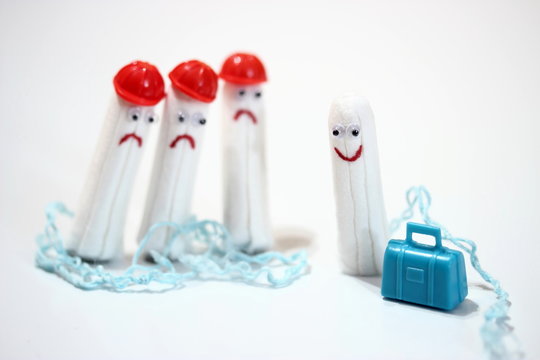 3 Arbeiter / 1 Urlauber