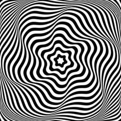 Illusion of wavy rotation movement. Abstract op art illustration