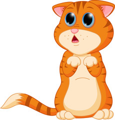 Sad Kitten cartoon standing