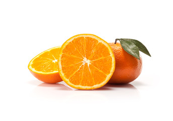 Oranges fruit isolated on white background