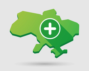 Ukraine green map icon with a sum sign