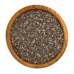 chia seeds in a bowl isolated on white