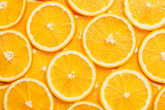 Colorful orange fruit slices