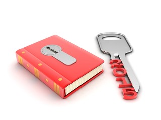 red book with lock