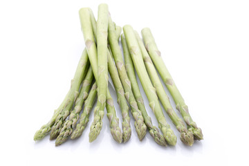 Asparagus isolated on the white background.