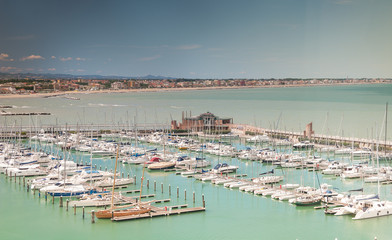 Fototapeta na wymiar Marina Bay in Rimini, Italy