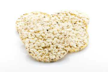 Corn crackers on the isolated white background.