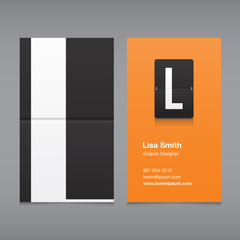 Business card with a letter logo, alphabet letter L