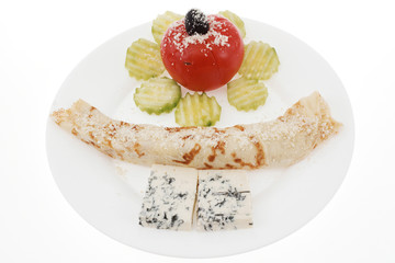 tomato blue cheese pancake