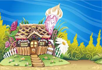 Fantasy Marzipan Sweets House Background