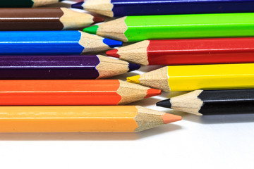 Colour pencils on white