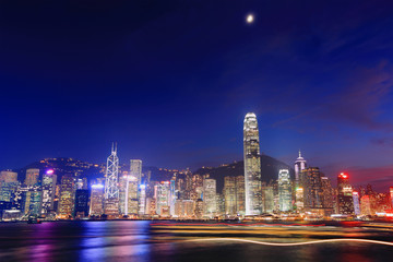 Nachtzicht in Hong Kong