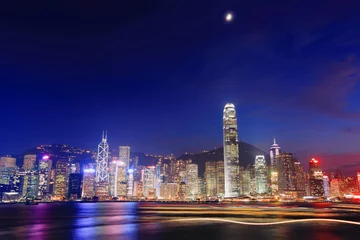 Fotobehang Hong-Kong Nachtzicht in Hong Kong