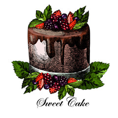sweet cake illustrations