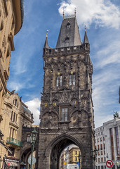 Fototapeta na wymiar Czech Republic, Prague . Powder Tower or the Powder Gates .