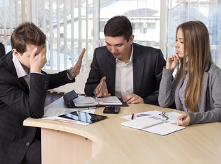 Bored manager and team