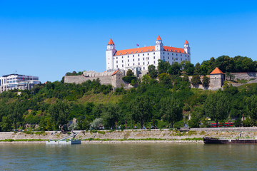Fototapeta premium Medieval castle on hill , Bratislava, Slovakia