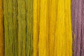 Colorful of Raw silk thread for background.